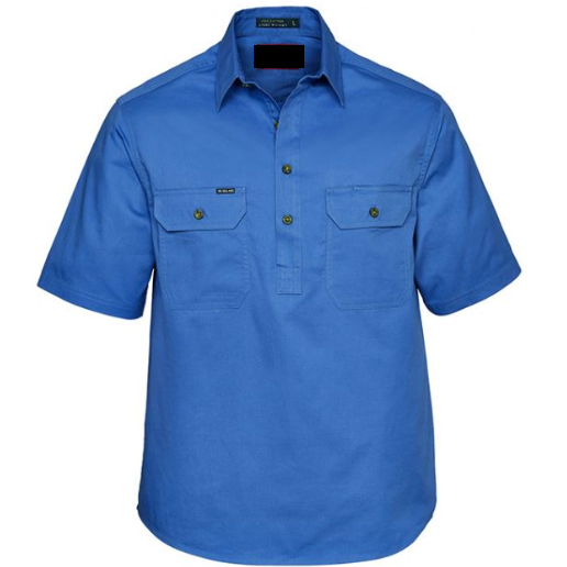 Half Button Short Sleeve Work Shirt