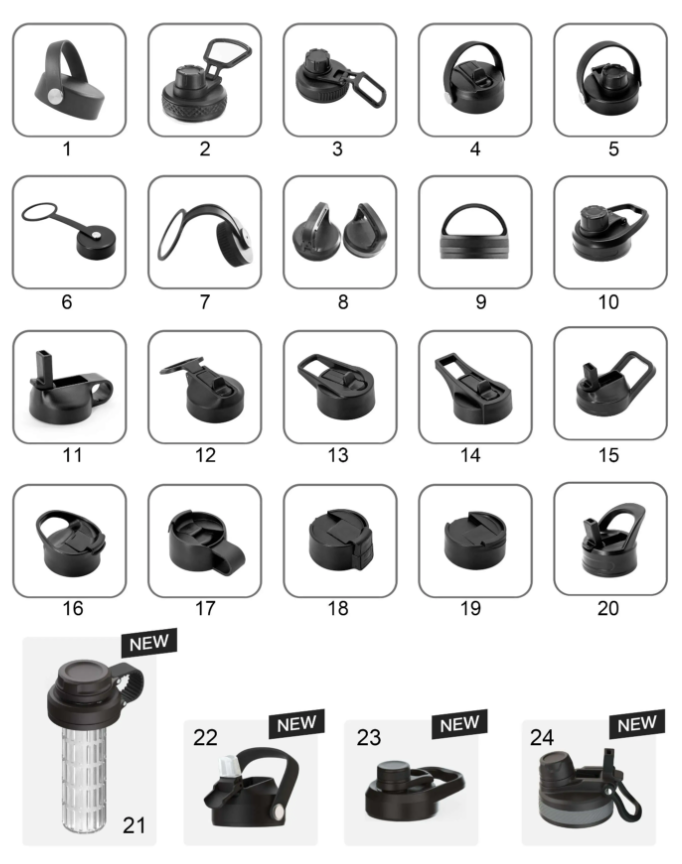 Outdoor Vacuum Insulated Sport Water Bottle with 3 Lids