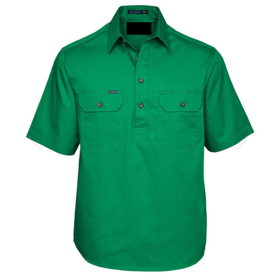 Half Button Short Sleeve Work Shirt