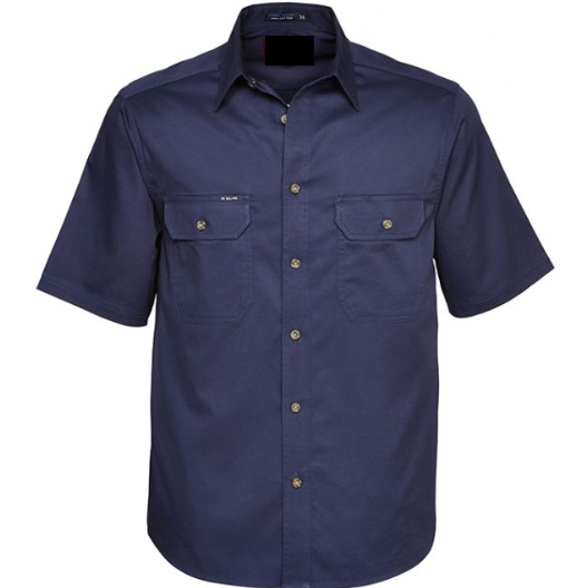 Short Sleeve Full-Button Work Shirt
