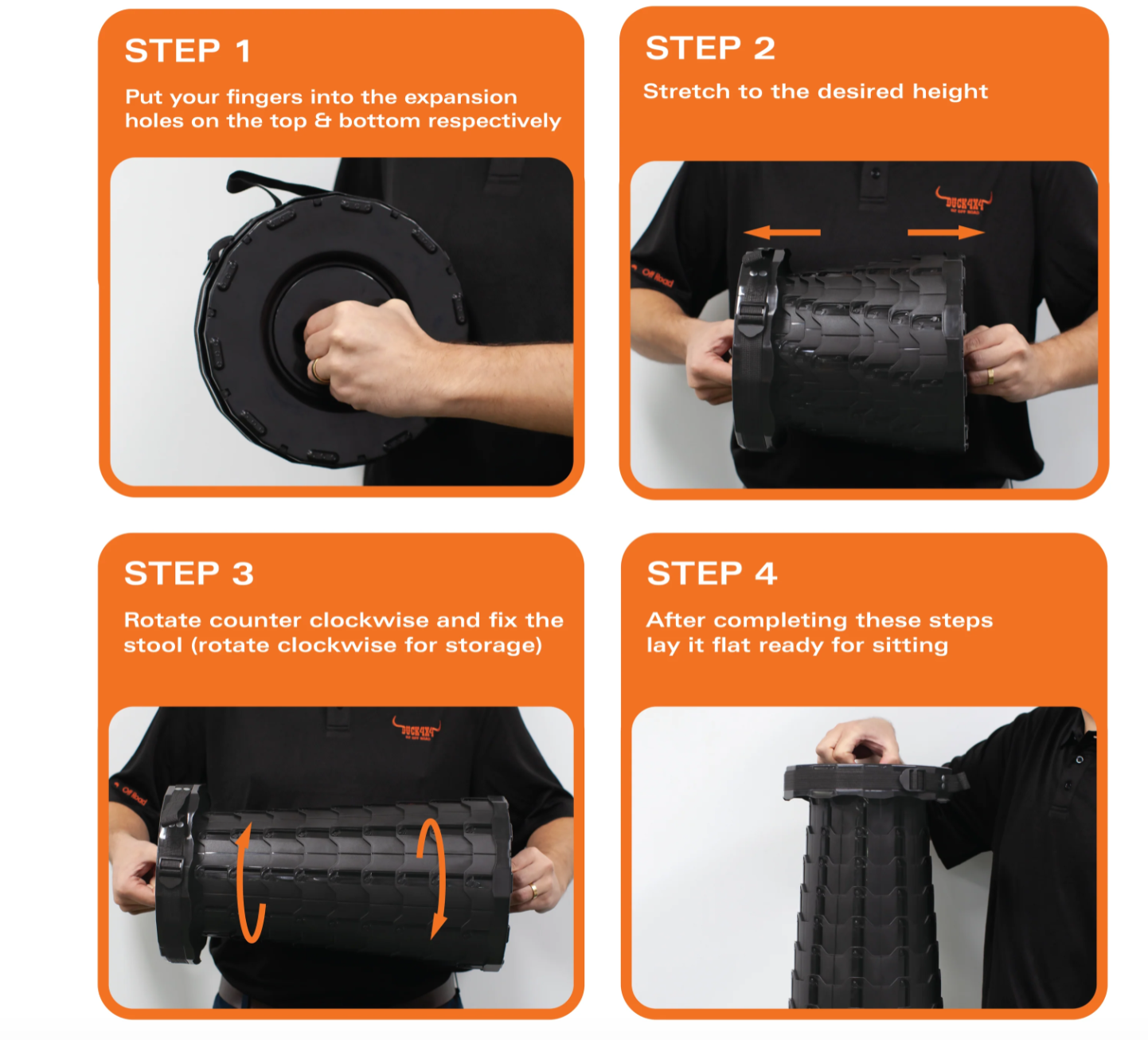 DUCK4X4 TELESCOPIC FOLDING STOOL