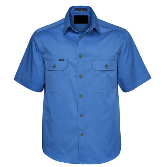 Short Sleeve Full-Button Work Shirt
