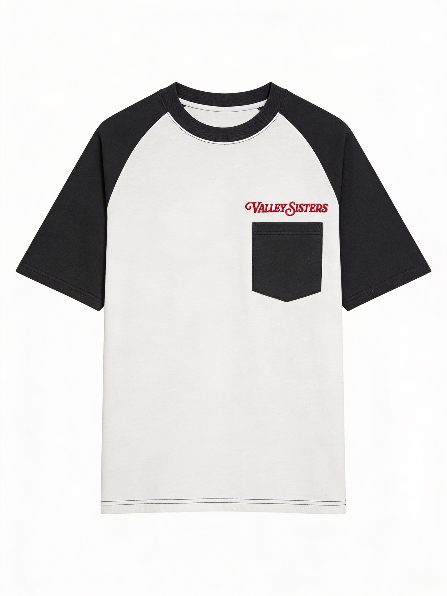 Two Color Raglan Pocket Tee t Shirt